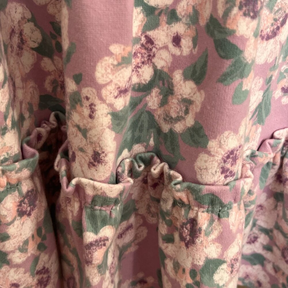 Janie and Jack purple floral dress with faux fur collar EUC like-new - Picture 3 of 9